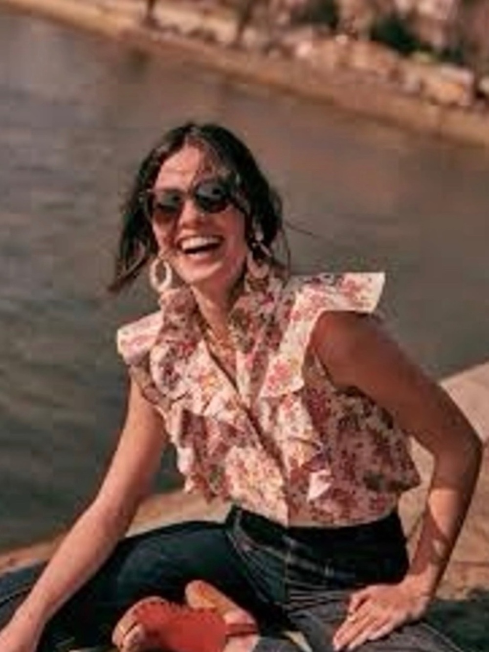 Sézane Chiara Shirt in a white multicolored Secret Garden floral print